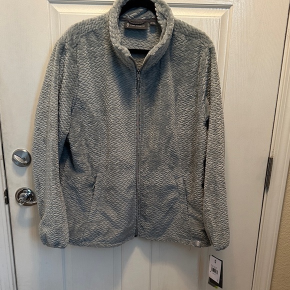Free Country Jackets & Blazers - Free Country Light Sage Green Textured Teddy Jacket Size XXL